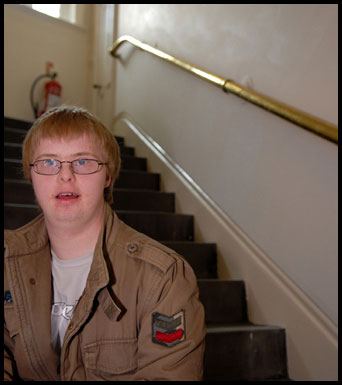 Teenager on a staircase